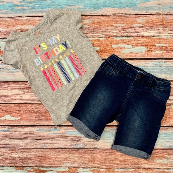 Cat & Jack Graphic T-Shirt & Bermuda Pants - Picture 1 of 5